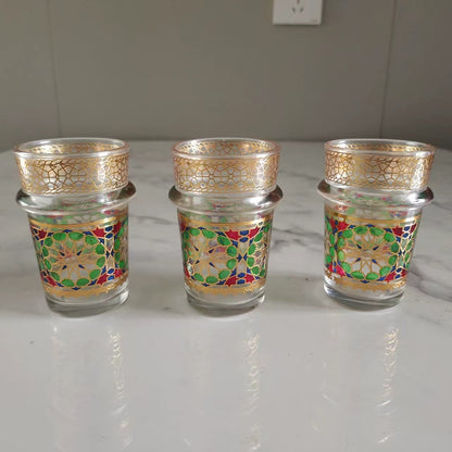 12 قطعة أكواب شاي زجاجية مغربية طقم أكواب شاي فاخرة