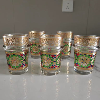 12 قطعة أكواب شاي زجاجية مغربية طقم أكواب شاي فاخرة