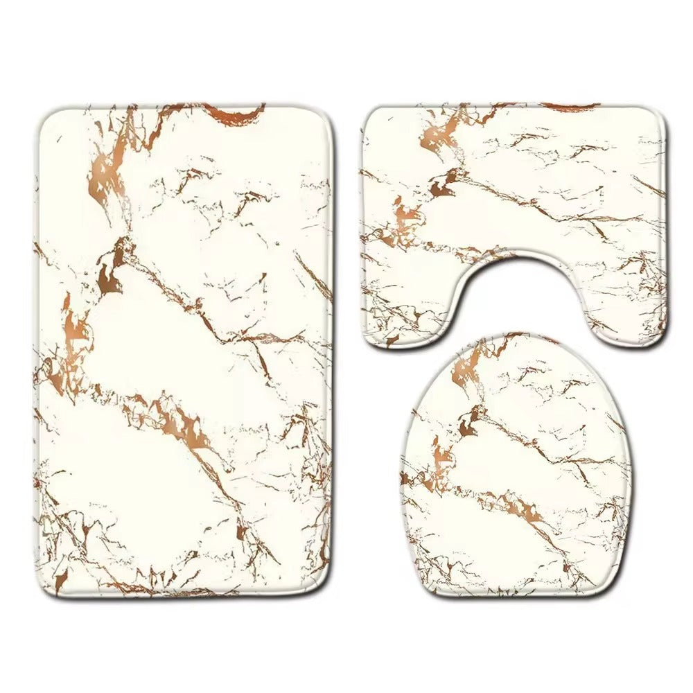 حصيرة ، مجموعات مكافحة زلق أشعث الرخام مصنع الجملة الملونة الفاخرة للماء للفنادق دش الحمام 3 قطع PVC