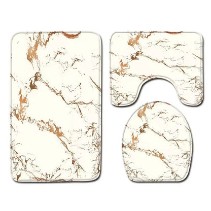 حصيرة ، مجموعات مكافحة زلق أشعث الرخام مصنع الجملة الملونة الفاخرة للماء للفنادق دش الحمام 3 قطع PVC