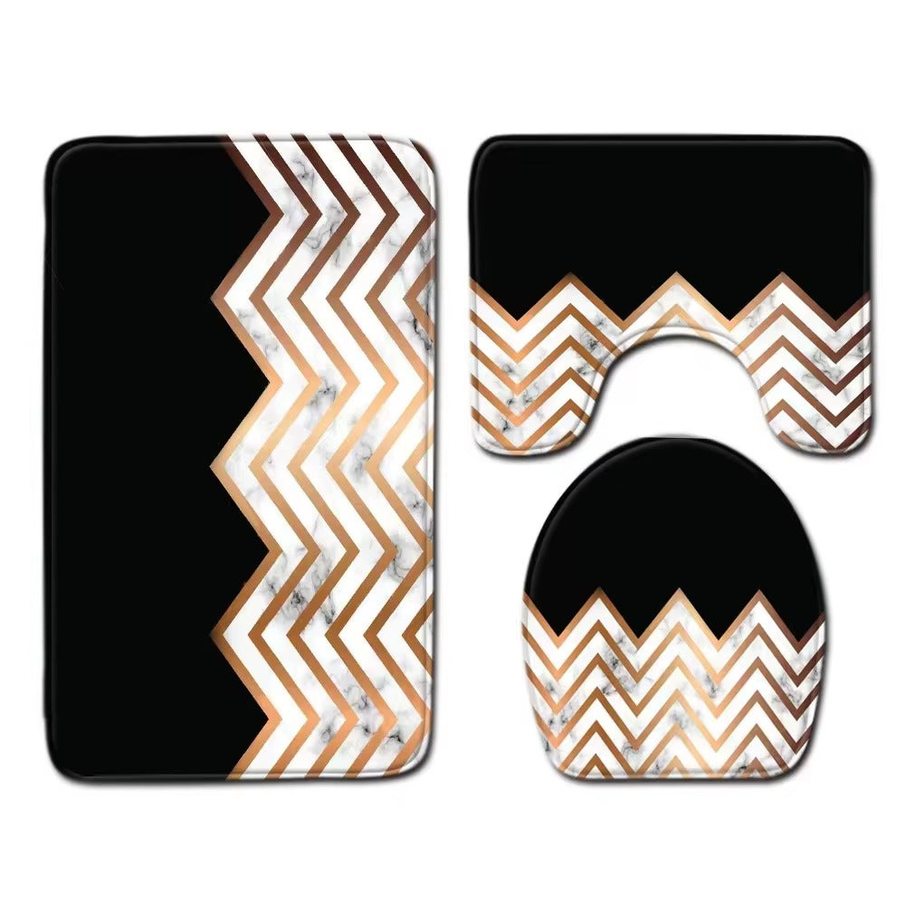 حصيرة ، مجموعات مكافحة زلق أشعث الرخام مصنع الجملة الملونة الفاخرة للماء للفنادق دش الحمام 3 قطع PVC