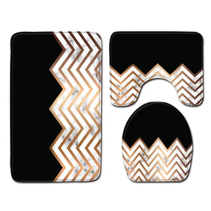 حصيرة ، مجموعات مكافحة زلق أشعث الرخام مصنع الجملة الملونة الفاخرة للماء للفنادق دش الحمام 3 قطع PVC