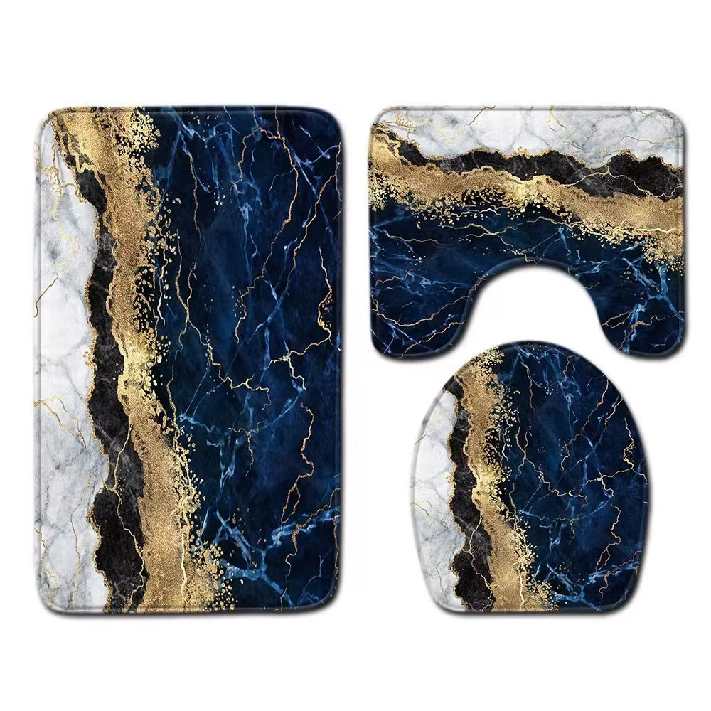 حصيرة ، مجموعات مكافحة زلق أشعث الرخام مصنع الجملة الملونة الفاخرة للماء للفنادق دش الحمام 3 قطع PVC