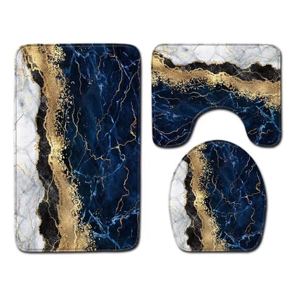 حصيرة ، مجموعات مكافحة زلق أشعث الرخام مصنع الجملة الملونة الفاخرة للماء للفنادق دش الحمام 3 قطع PVC